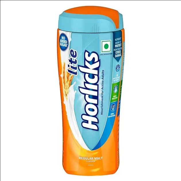 Horlicks Lite Regular Malt Health & Nutrition Drink for Adults, 450g Jar (indian) | High Protein Adult Health Drink for Immunity, No Added Sugar